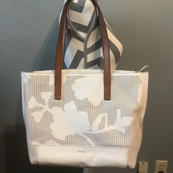 Fossil Handbags - Fossil Leather Madison Coconut Tote Bag